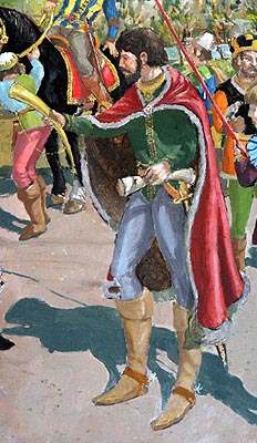 John of Gaunt presenting his Horn to the People of Hungerford - A Painting in Hungerford Town Hall - Photo © Nash Ford Publishing