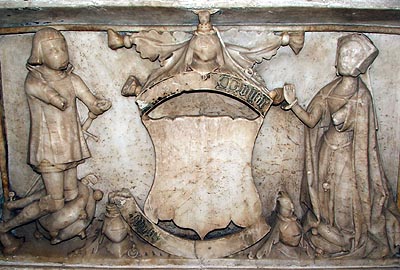 Sir Humphrey & Lady Forster on the Western End of the Monument to his father in Aldermaston Church -  Nash Ford Publishing